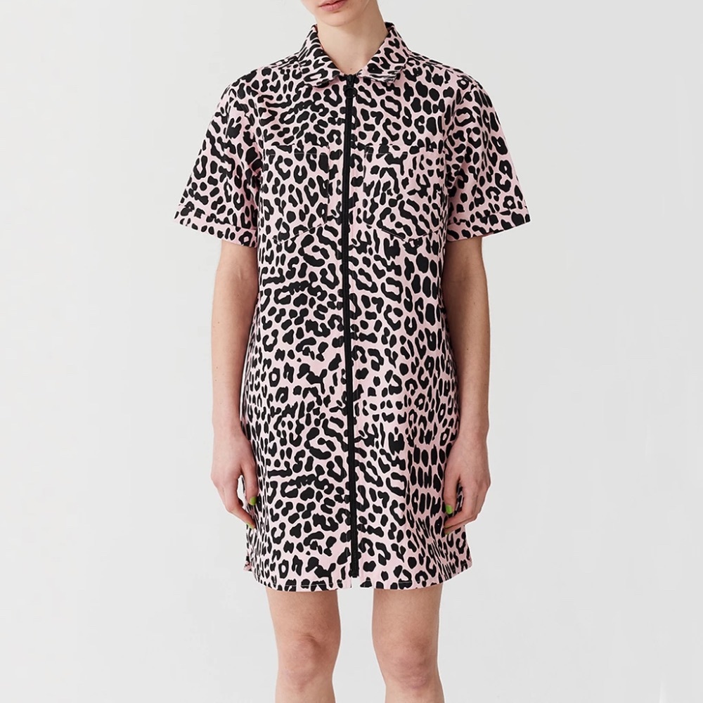 Lazy Oaf Pink Leopard Shirt Dress 🐆